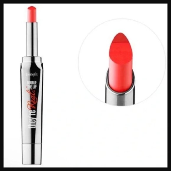 Benefit Cosmetics They’re Real Double the Lip Lipstick & Liner in Flame Game NEW - Picture 1 of 3